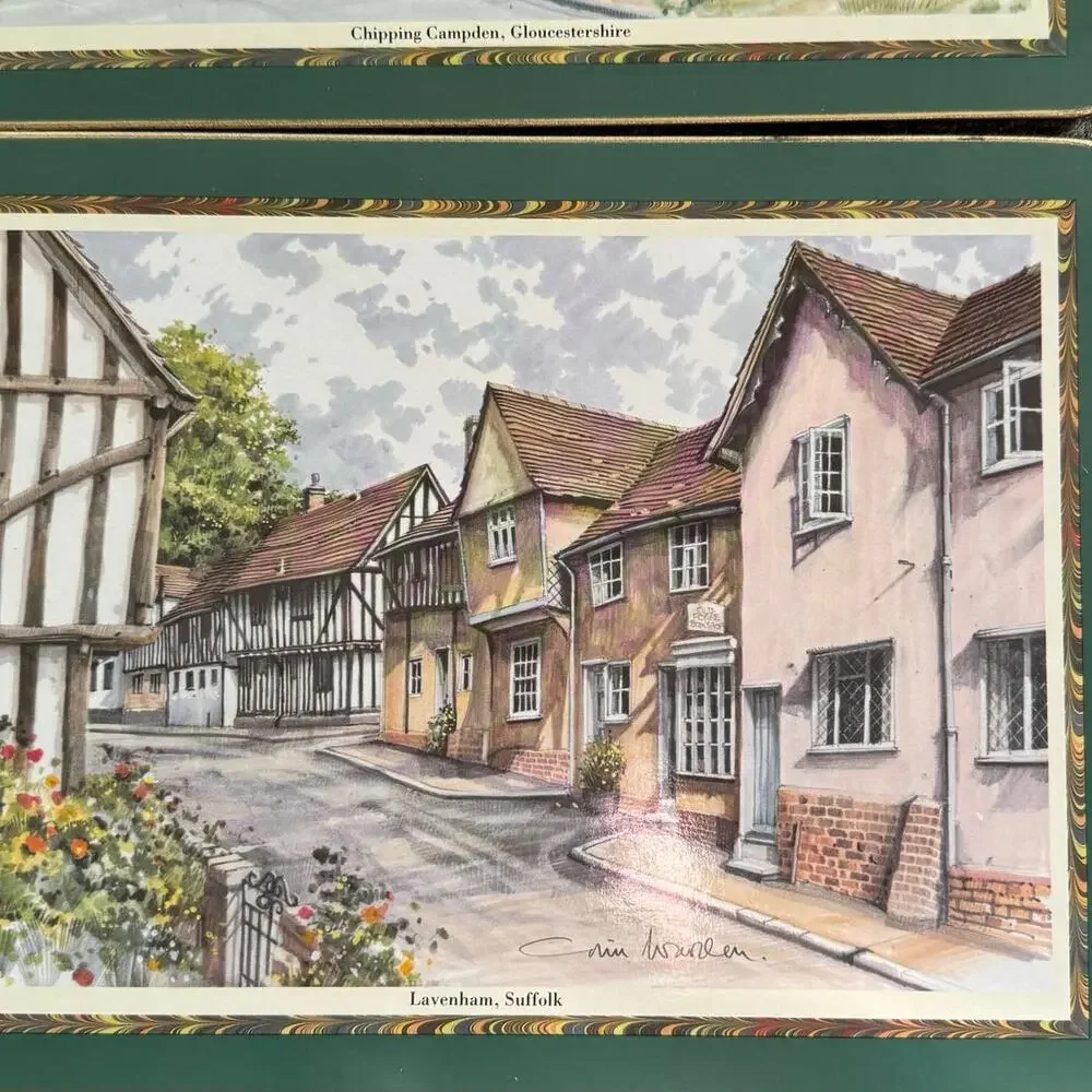 Cloverleaf England Placemats Set of 6 Towns in England 8.5x11.5 Colin Warden